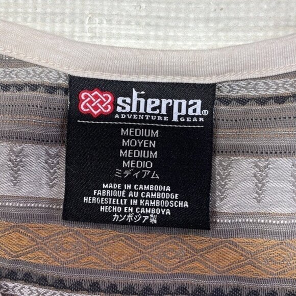 Sherpa Tank Top Beige Stripe Size Medium - Picture 10 of 11